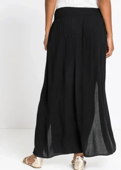 bonprix Röcke|Nachhaltigere Materialien|Maxirock aus fließender Viskose schwarz
