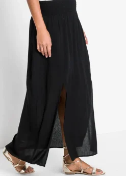 bonprix Röcke|Nachhaltigere Materialien|Maxirock aus fließender Viskose schwarz