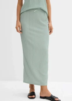 bonprix Bekleidung·Sportbekleidung|Zweiteiler & Sets|Maxirock aus leichtem Crêpe rauchgrün