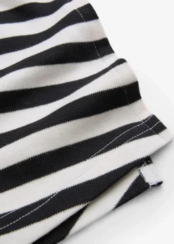 bonprix Nachhaltigere Materialien|Röcke|Maxirock aus reiner Bio-Baumwolle schwarz/wollweiß gestreift
