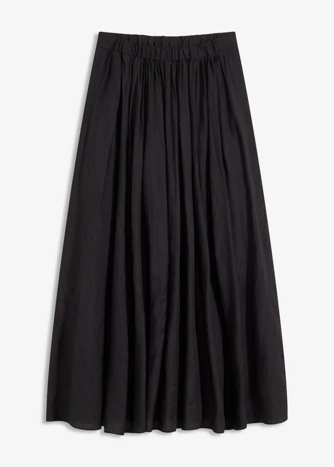 bonprix Röcke|Bekleidung·Sportbekleidung|Maxirock aus strukturiertem Crinkle schwarz