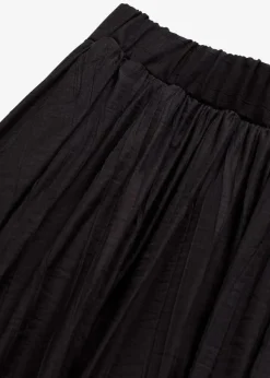 bonprix Röcke|Bekleidung·Sportbekleidung|Maxirock aus strukturiertem Crinkle schwarz
