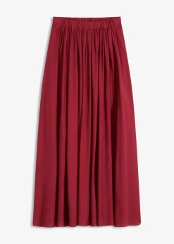 bonprix Bekleidung·Sportbekleidung|Röcke|Maxirock aus strukturiertem Crinkle pflaumenrot