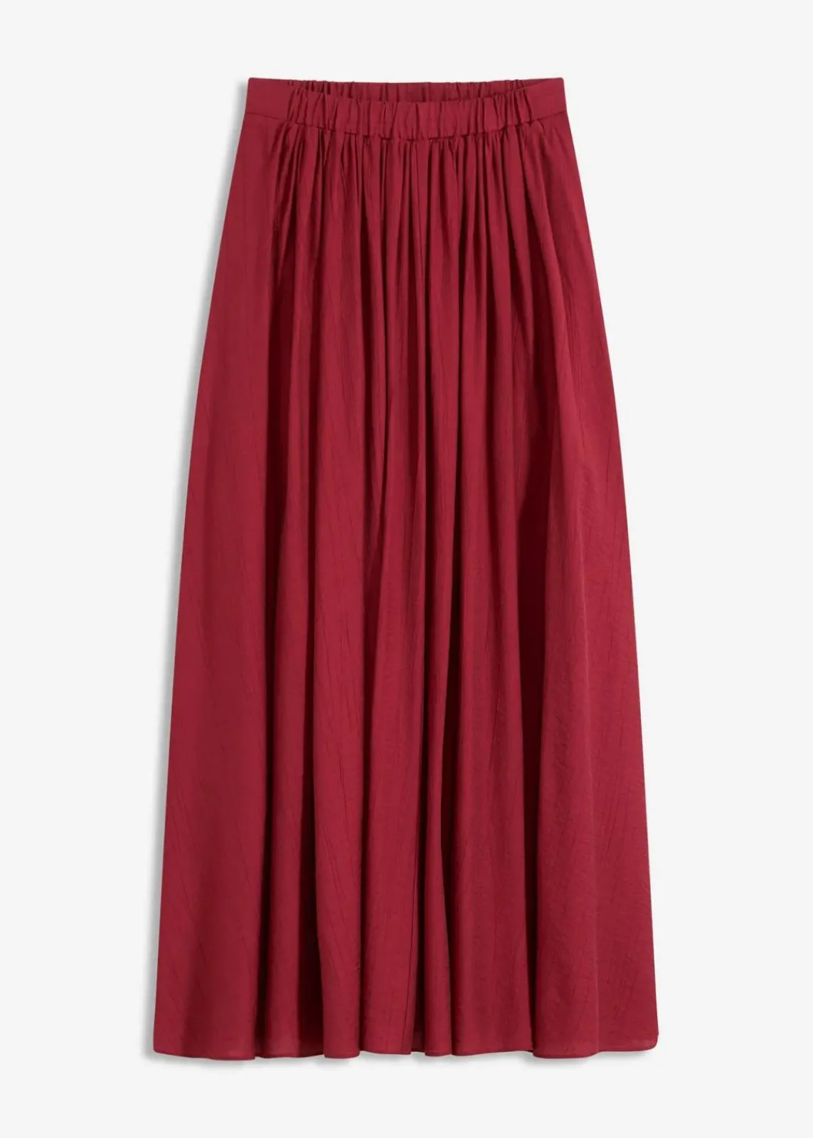 bonprix Bekleidung·Sportbekleidung|Röcke|Maxirock aus strukturiertem Crinkle pflaumenrot