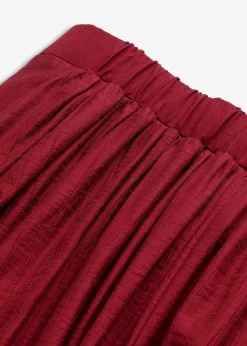 bonprix Bekleidung·Sportbekleidung|Röcke|Maxirock aus strukturiertem Crinkle pflaumenrot