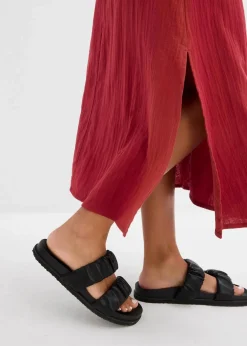 bonprix Röcke|Bekleidung·Sportbekleidung|Maxirock aus weichem Musselin pflaumenrot