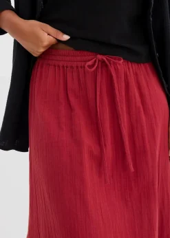 bonprix Röcke|Bekleidung·Sportbekleidung|Maxirock aus weichem Musselin pflaumenrot