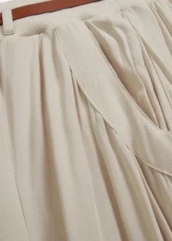 bonprix Röcke|Nachhaltigere Materialien|Maxirock mit Gürtel (2-tlg.Set) beige