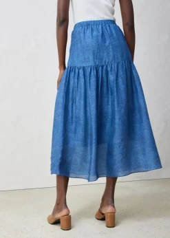 Maxirock mit Seidenanteil|bonprix Clearance