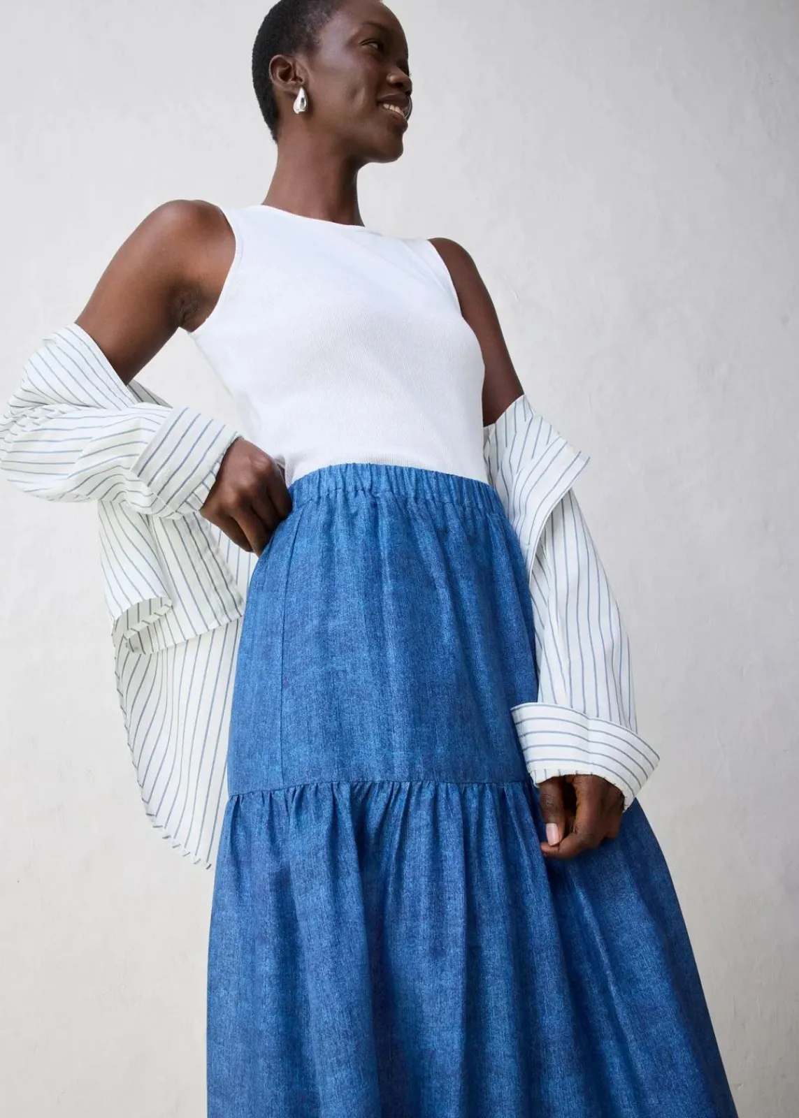 Maxirock mit Seidenanteil|bonprix Clearance