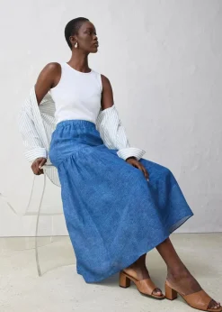 Maxirock mit Seidenanteil|bonprix Clearance