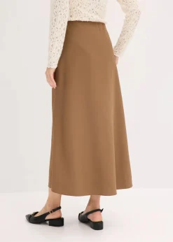 bonprix Röcke|Bekleidung·Sportbekleidung|Maxirock mit Struktur walnussbraun