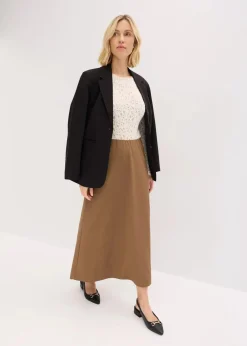 bonprix Röcke|Bekleidung·Sportbekleidung|Maxirock mit Struktur walnussbraun