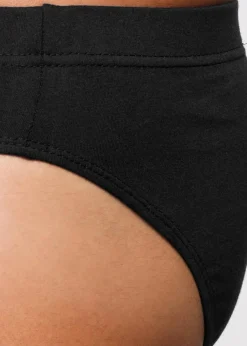 bonprix Slips|Große Größen|Maxislip aus Baumwolle (5er Pack) schwarz