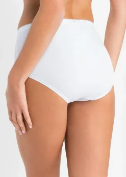 bonprix Höschen|Baumwollunterwäsche|Maxislip (5er Pack) weiß + mineralblau + puderblau + kristallrosa