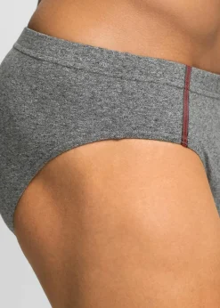 bonprix Slips|Große Größen|Maxislip mit Baumwolle (5er Pack) grau melange + schwarz