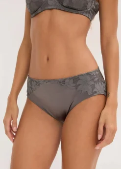 bonprix Wäsche·Dessous|Wäsche·Höschen|Maxislip mit Glanzeffekt granitgrau