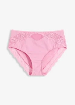 bonprix Nachhaltigere Materialien|Höschen|Maxislip mit zarter Spitze blütenpink