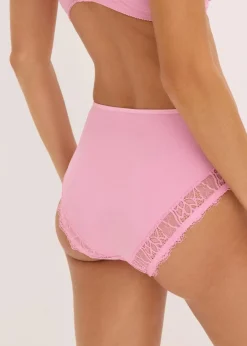 bonprix Nachhaltigere Materialien|Höschen|Maxislip mit zarter Spitze blütenpink