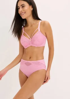 bonprix Nachhaltigere Materialien|Höschen|Maxislip mit zarter Spitze blütenpink