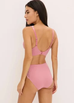 bonprix Wäsche·Dessous|Wäsche·Höschen|Maxislip mit zarter Spitze beerensorbet/wollweiß