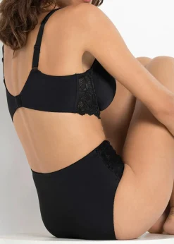 bonprix Nachhaltigere Materialien|Höschen|Maxislip mit zarter Spitze (2er Pack) schwarz+schwarz