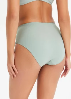 bonprix Nachhaltigere Materialien|Höschen|Maxislip mit zarter Spitze (2er Pack) graugrün