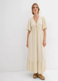Maxi-Stufenkleid aus fließender Viskose|bonprix Online