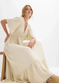 Maxi-Stufenkleid aus fließender Viskose|bonprix Online