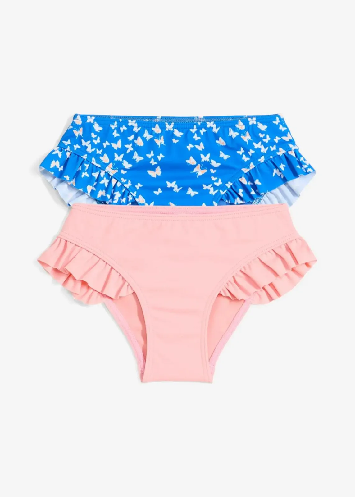 bonprix Jungen|Mädchen|Mädchen Bikini (2-tlg.Set) gletscherblau bedruckt+softrosa