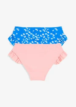 bonprix Jungen|Mädchen|Mädchen Bikini (2-tlg.Set) gletscherblau bedruckt+softrosa