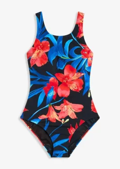 bonprix Nachhaltigere Materialien|Shapewear|Medium Shape Badeanzug schwarz floral