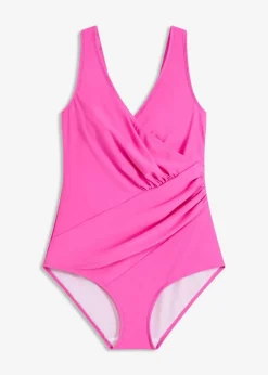 bonprix Nachhaltigere Materialien|Bademode·Badeanzüge|Medium Shape-Badeanzug in Wickeloptik fuchsia