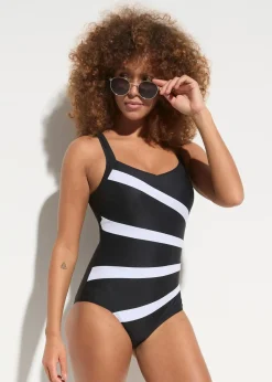 Medium Shape-Badeanzug mit Einsätzen|bonprix