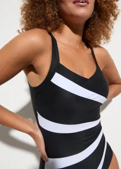 Medium Shape-Badeanzug mit Einsätzen|bonprix