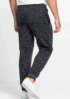 melierte Jogginghose mit Rippbündchen|bonprix New