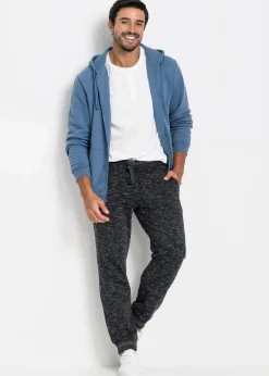 melierte Jogginghose mit Rippbündchen|bonprix New