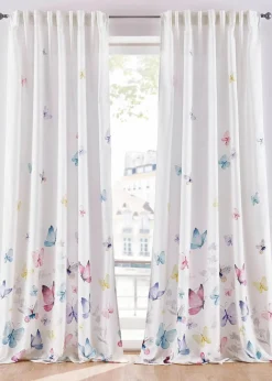 Microfaser Vorhang mit Schmetterlingsdruck (1er Pack)|bonprix Sale