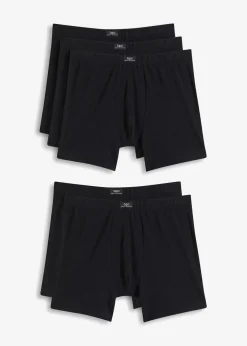 bonprix Boxershorts|Große Größen|Midi Boxershorts eng mit Baumwolle (5er Pack) schwarz