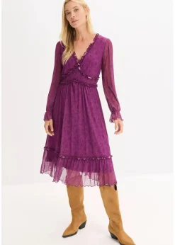 Midi-Jerseykleid aus Mesh|bonprix Clearance