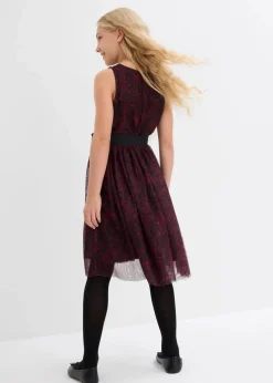 bonprix Mädchen 9-16 Jahre·Kleider & Jumpsuits|Midikleid schwarz geblümt