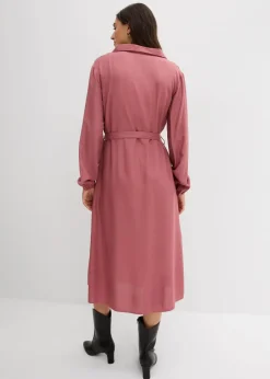 bonprix Kleider|Midikleid aus fließender Viskose softbeere