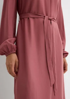 bonprix Kleider|Midikleid aus fließender Viskose softbeere
