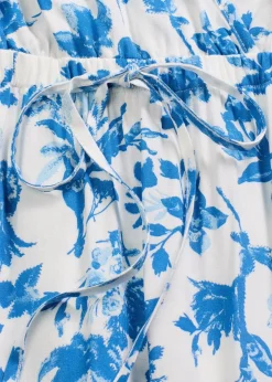 bonprix Bekleidung·Pullover & Strickjacken|Kleider|Midikleid aus fließender Viskose weiß/blau