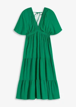 bonprix Bekleidung·Pullover & Strickjacken|Kleider|Midikleid aus fließender Viskose grün