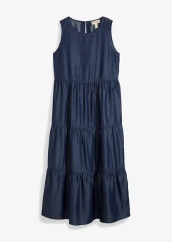 bonprix Kleider|Bekleidung·Pullover & Strickjacken|Midikleid aus glattem Lyocell dunkelblau