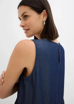 bonprix Kleider|Bekleidung·Pullover & Strickjacken|Midikleid aus glattem Lyocell dunkelblau