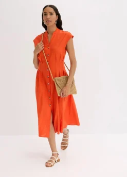 Midikleid aus leichtem Leinen-Mix|bonprix Best