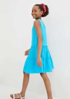 bonprix Mädchen 9-16 Jahre·Kleider & Jumpsuits|Midikleid aus luftigem Musselin türkis