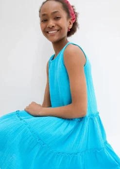 bonprix Mädchen 9-16 Jahre·Kleider & Jumpsuits|Midikleid aus luftigem Musselin türkis